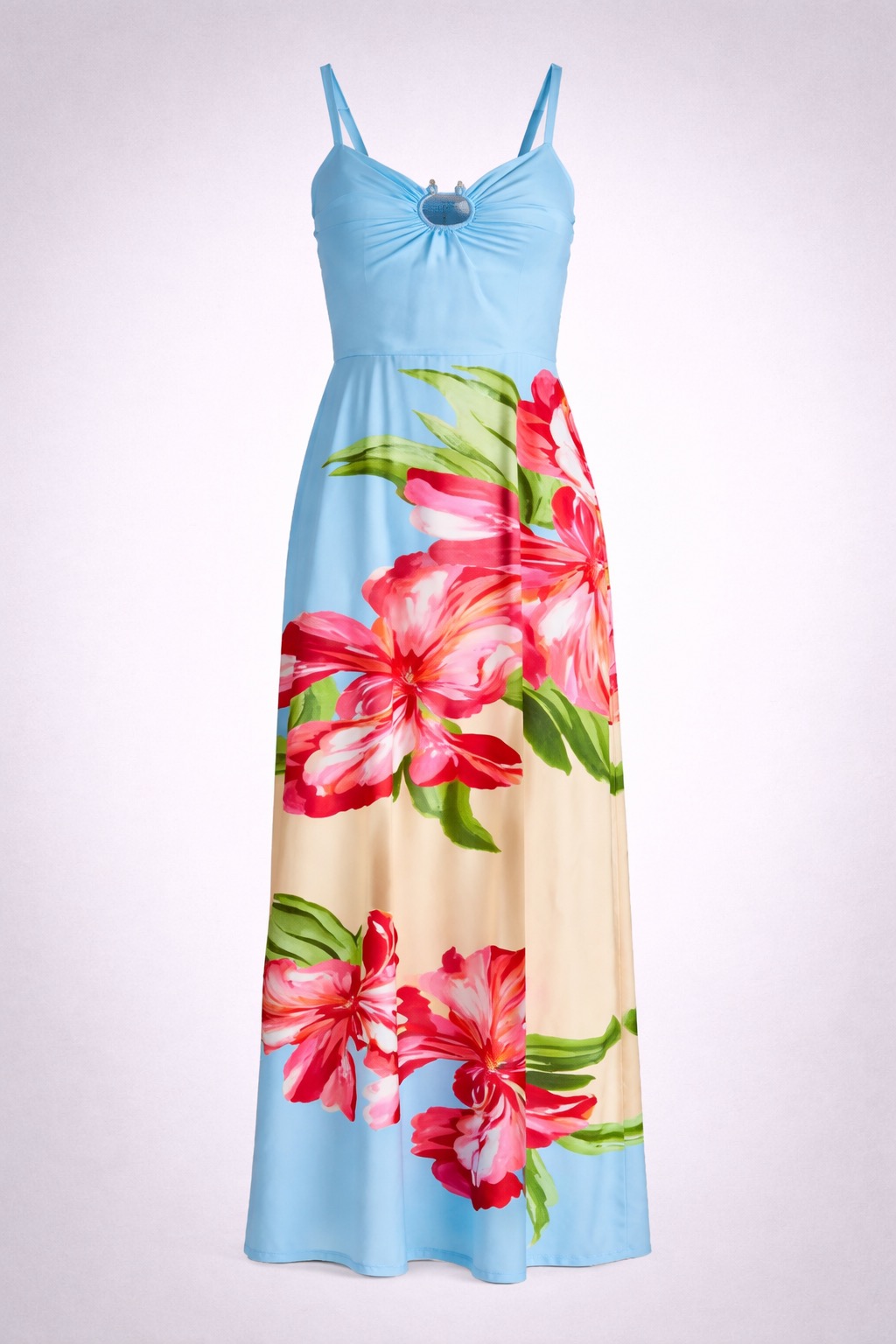Boston Proper printed charmeuse maxi dress