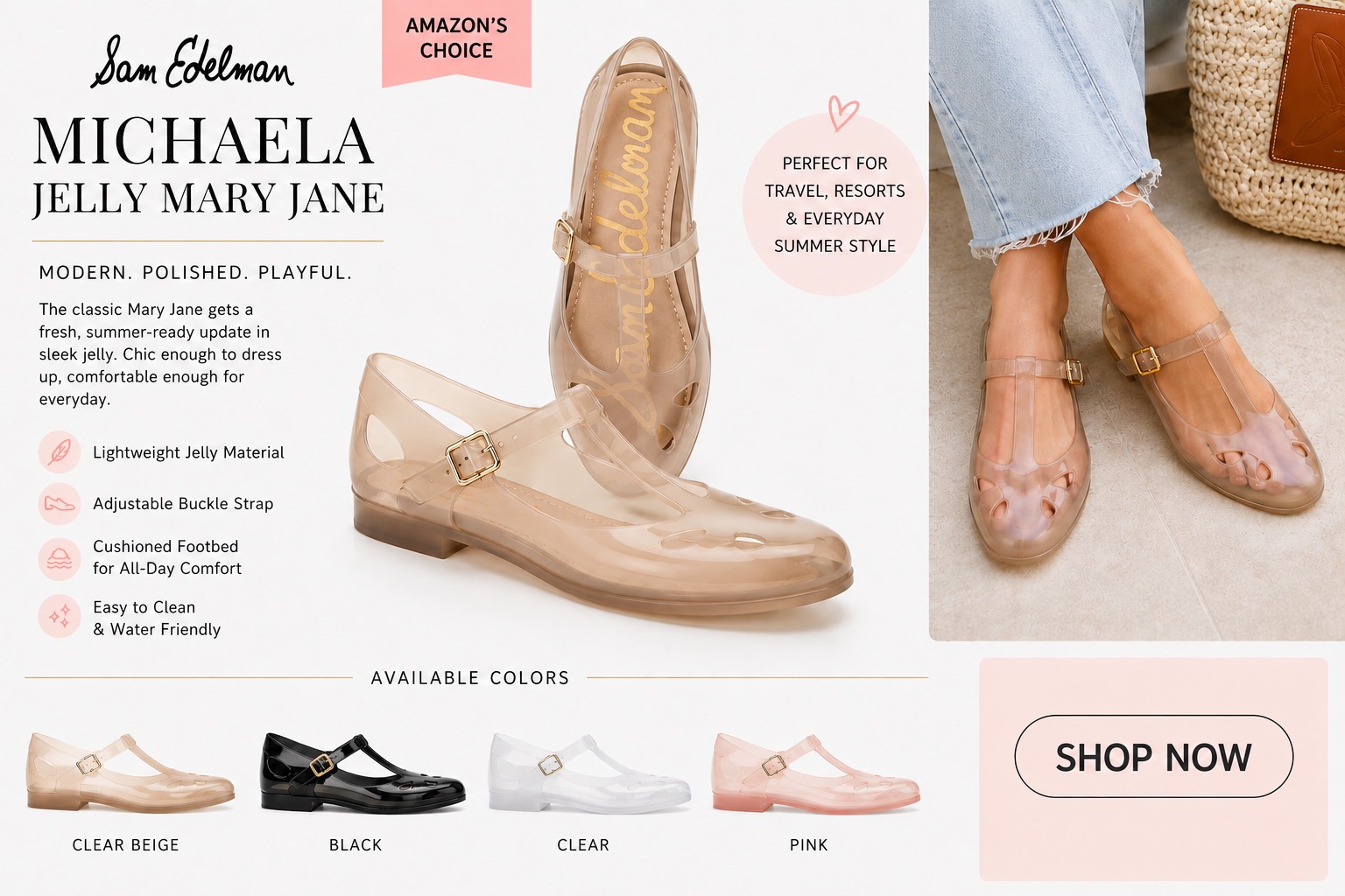 Sam Edelman Michaela Jelly Mary Jane Flats